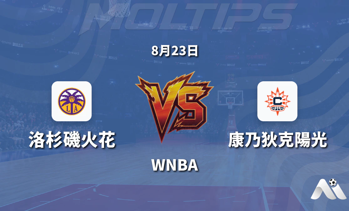WNBA常規賽 洛杉磯火花主場迎戰康涅狄克太陽 讓分與大小分走勢分析封面圖
