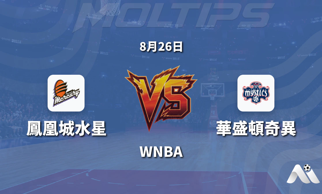 WNBA 鳳凰城水銀對華盛頓神秘人 賽前分析與推薦封面圖