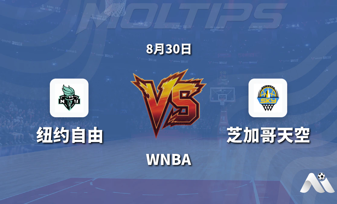 WNBA常规赛 纽约自由主场迎战芝加哥天空 让分与大小分走势分析封面图