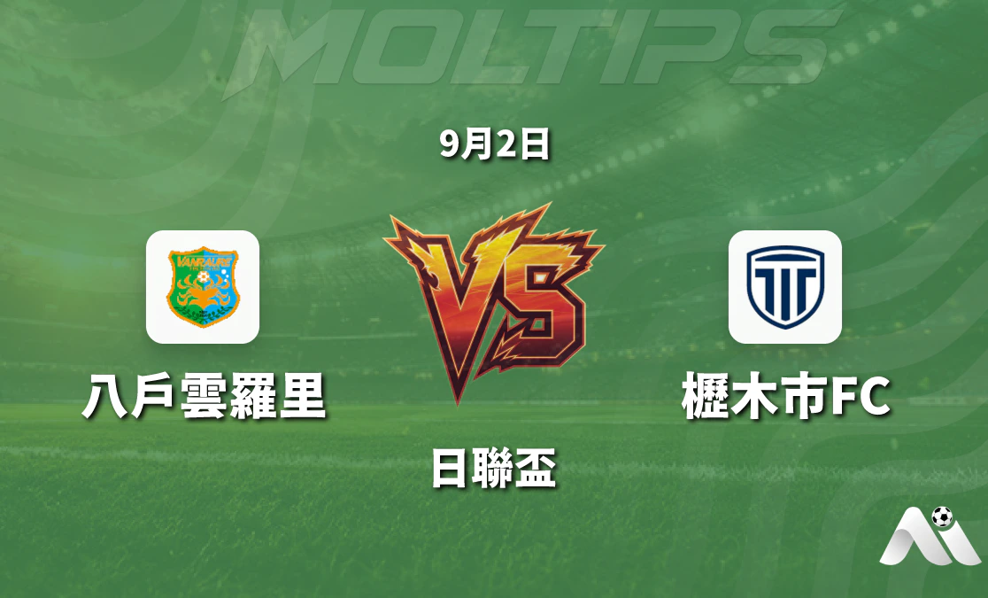 日聯盃八戶雲羅里迎戰櫪木市FC 主場力爭扭轉近期頹勢封面圖