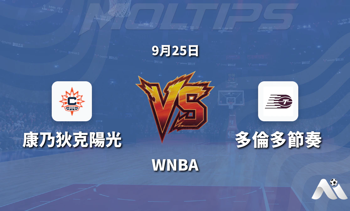 康涅狄克太陽主場迎戰多倫多節奏 WNBA常規賽盤口與走勢解讀封面圖