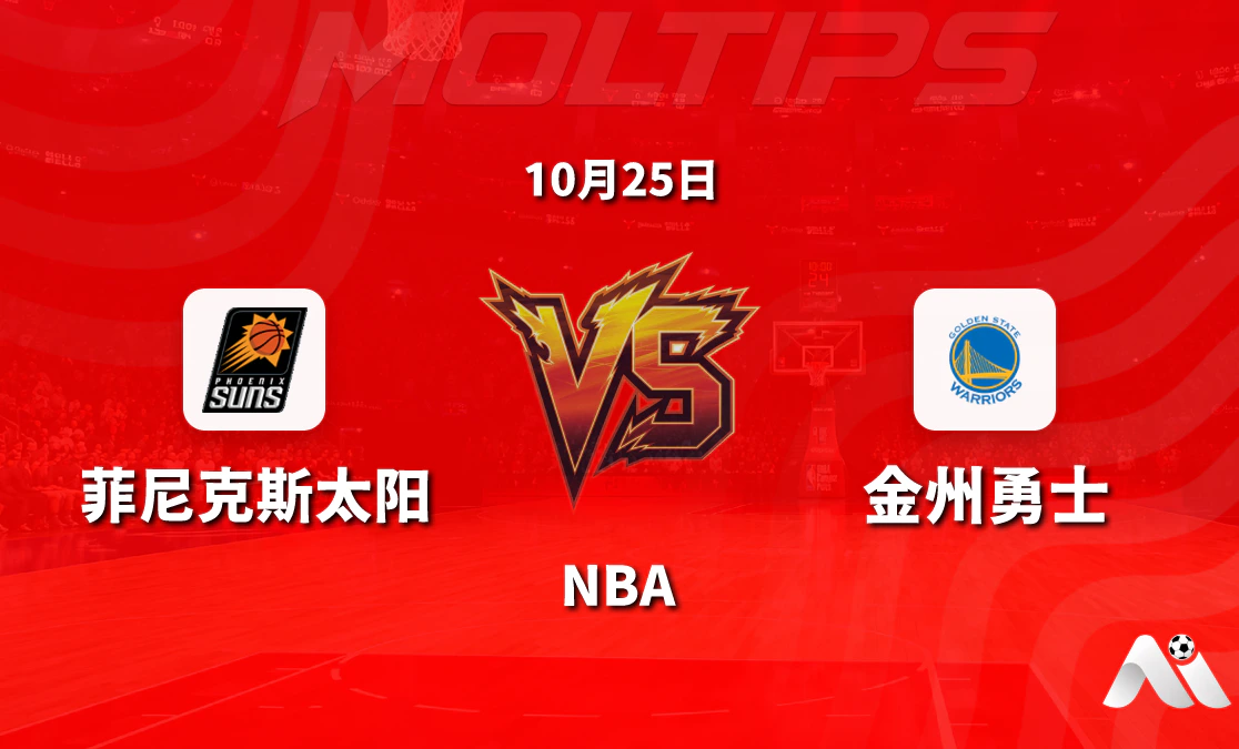 菲尼克斯太阳主场迎战金州勇士 NBA常规赛让分与大小分走势解读封面图