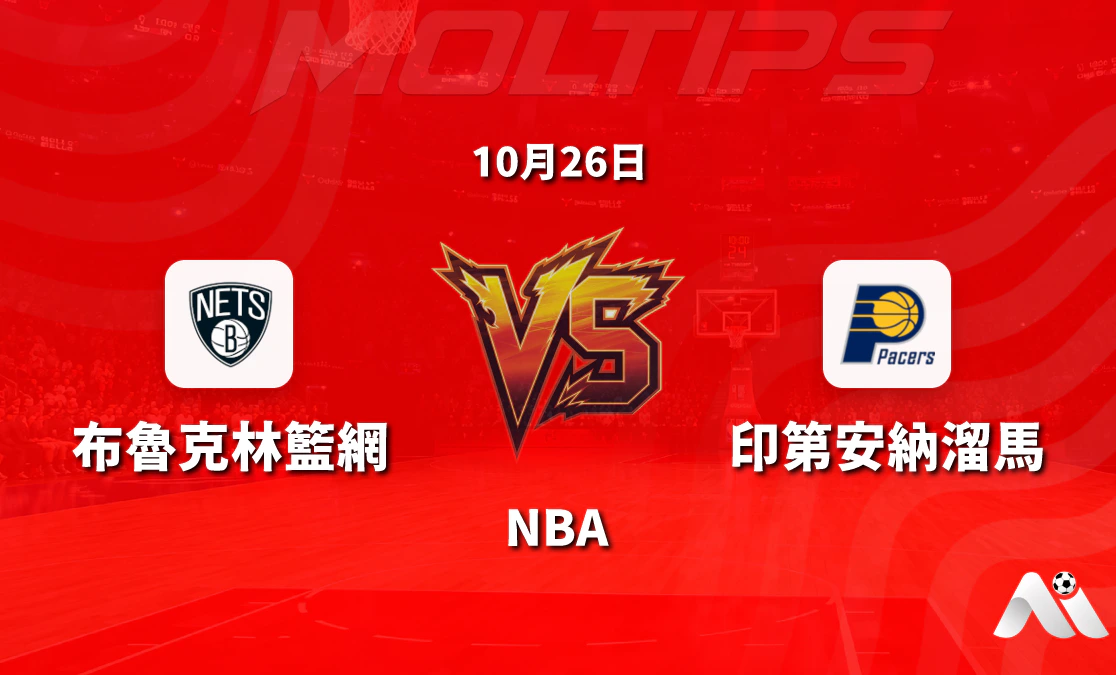 布魯克林籃網主場迎戰印第安納溜馬:NBA常規賽讓分與大小分走勢解讀封面圖