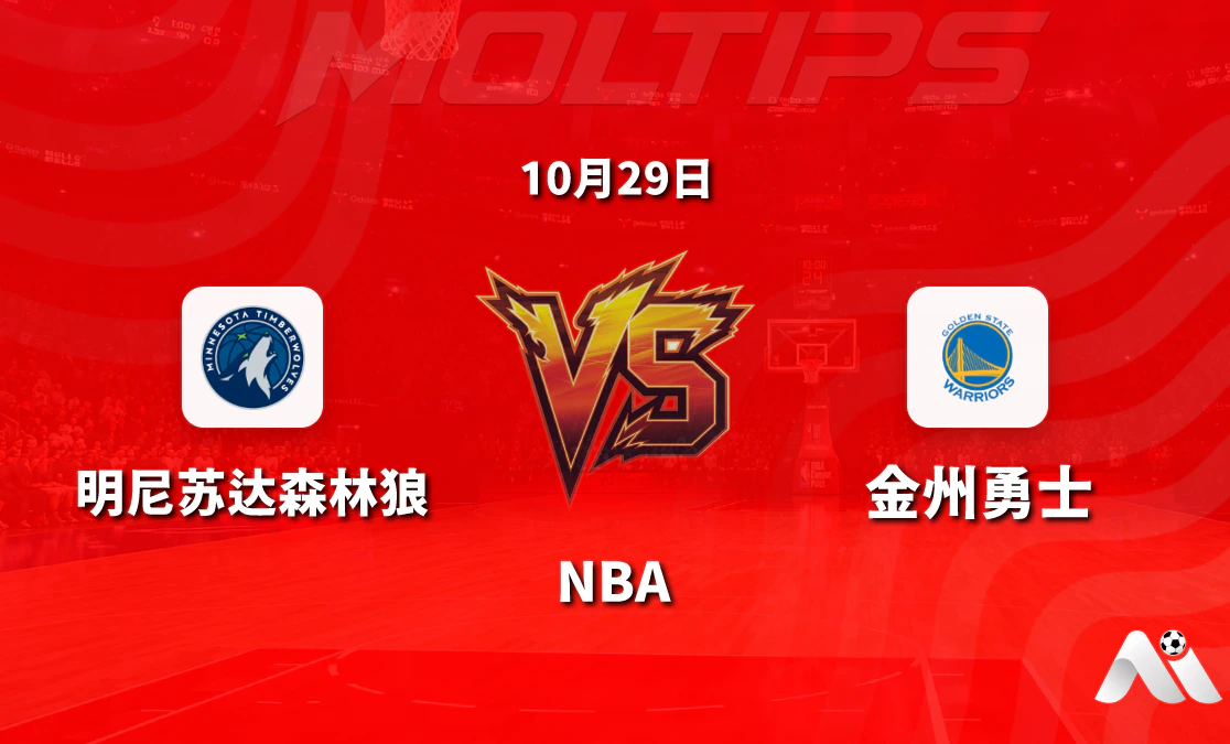 明尼苏达森林狼主场迎战金州勇士 NBA常规赛让分与大小分走势解读封面图