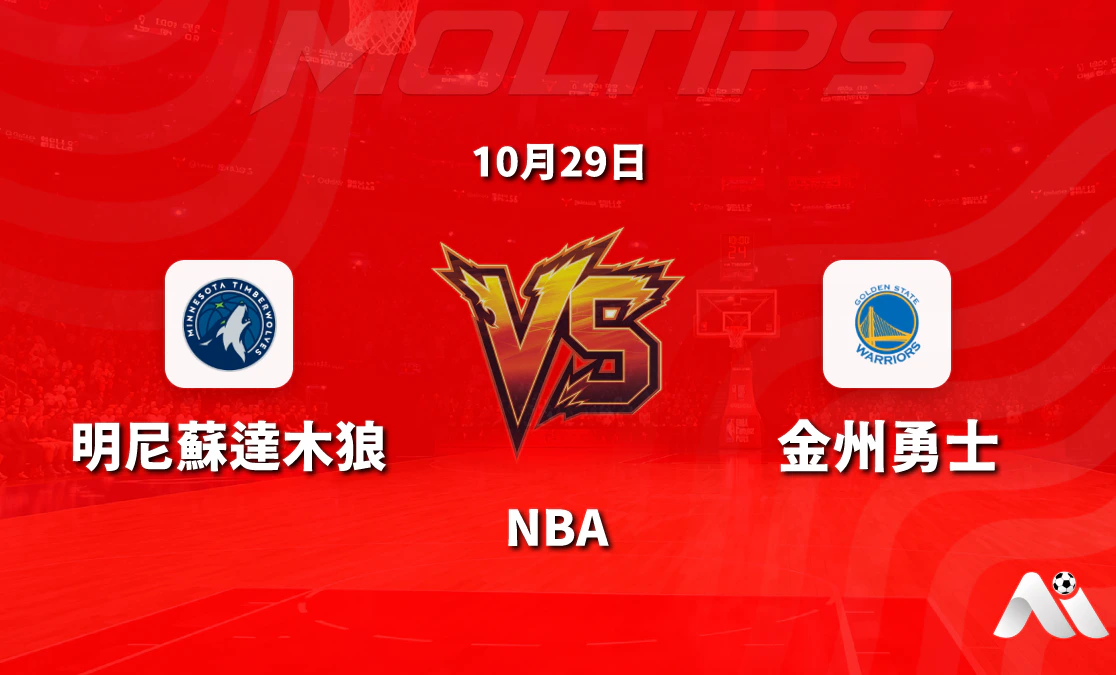 明尼蘇達木狼主場迎戰金州勇士 NBA常規賽讓分與大小分走勢解讀封面圖